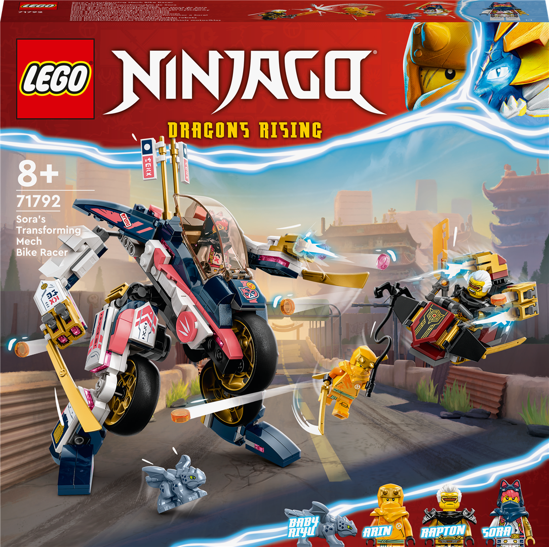 Konstruktorius LEGO Ninjago Sora transformuojamas robotas-lenktyninis motociklas 71792