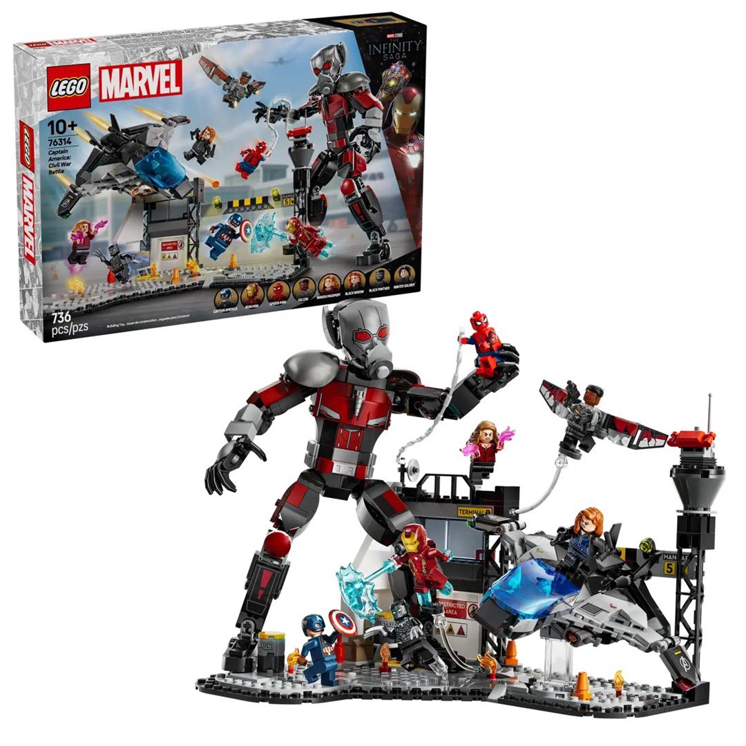 LEGO MARVEL 76314 Kapitonas Amerika: Pilietinio karo mūšis