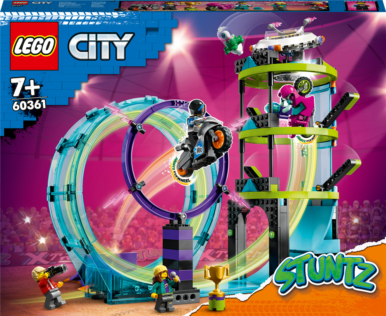 Konstruktorius LEGO City Didžiausias motociklininkų kaskadininkų iššūkis 60361