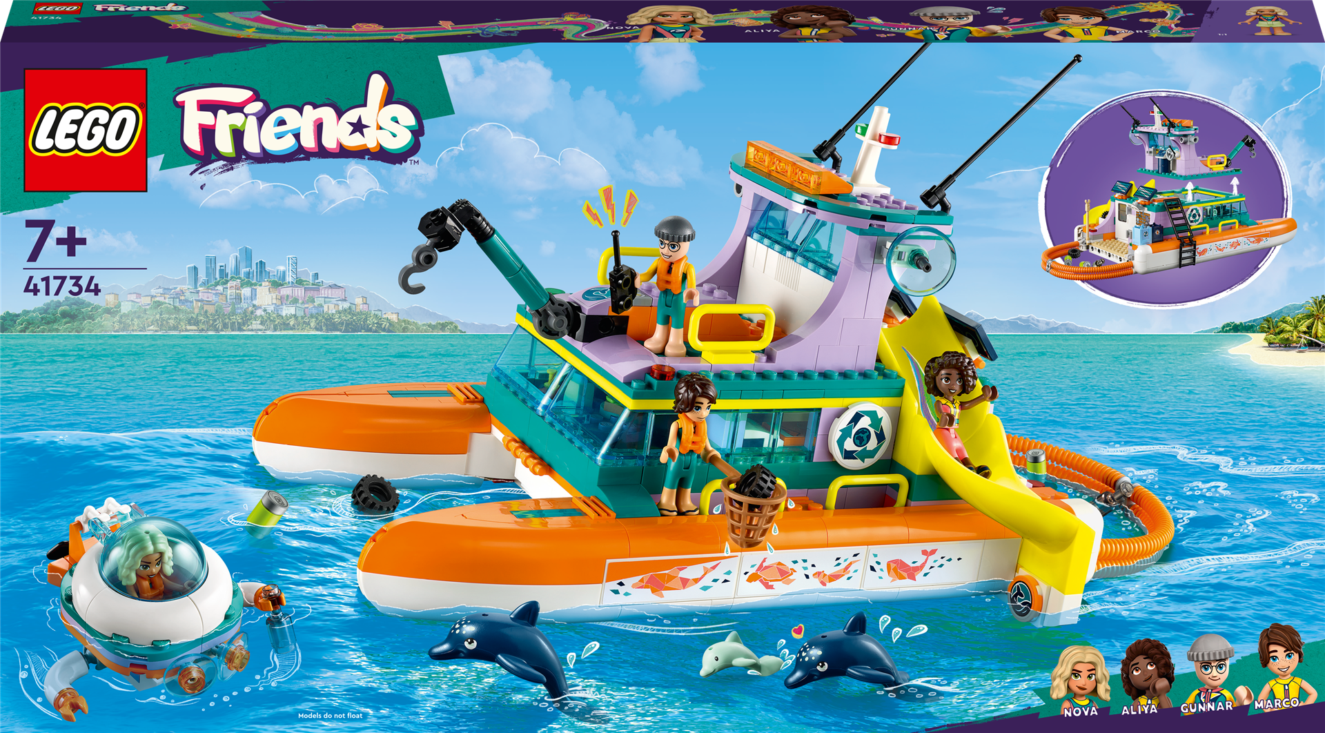 Konstruktorius LEGO Friends Jūrų gelbėjimo valtis 41734