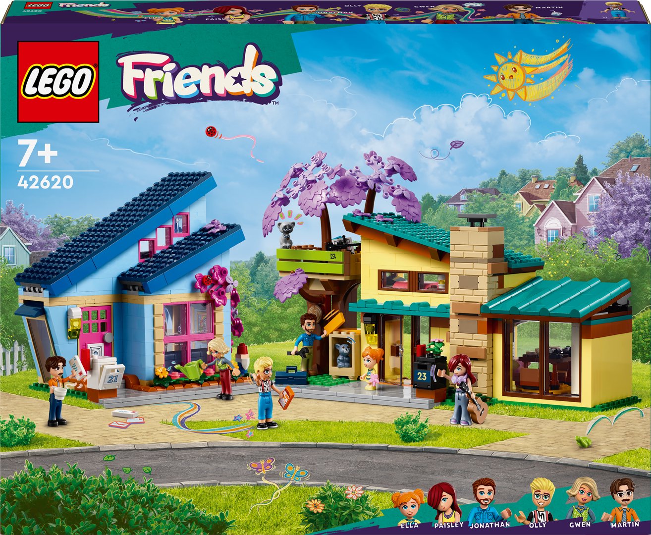 Konstruktorius LEGO Friends Olio ir Peizlės šeimų namai 42620