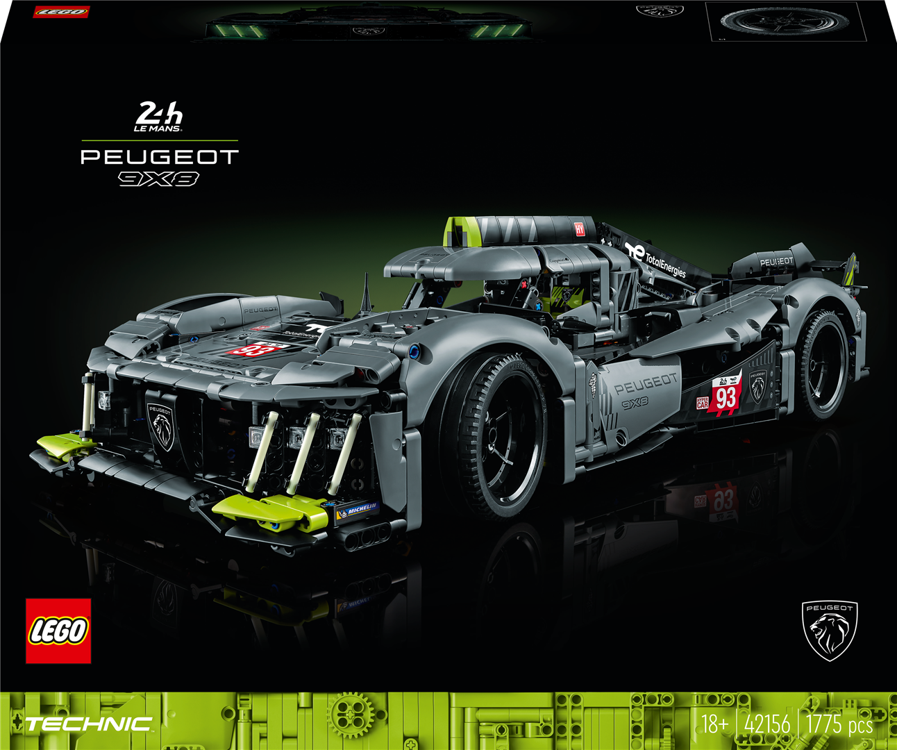 Konstruktorius LEGO Technic PEUGEOT 9X8 24H Le Mans Hybrid Hypercar 42156