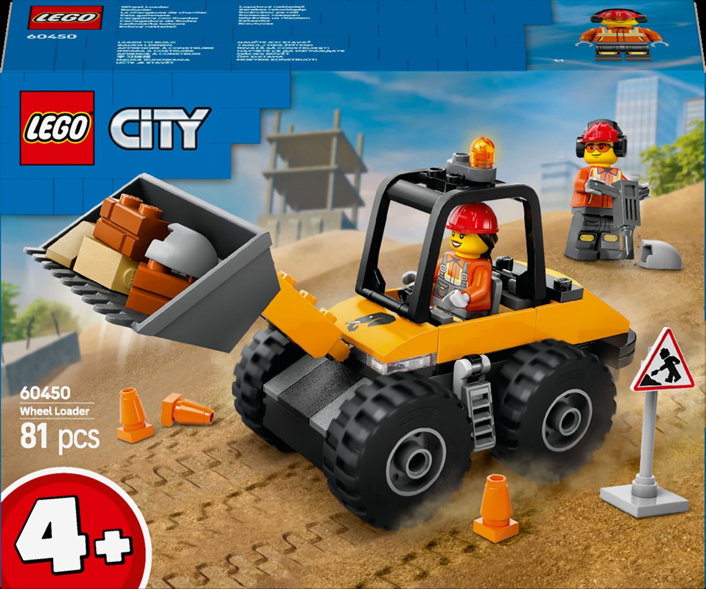 Konstruktorius LEGO City Yellow Construction Wheel Loader