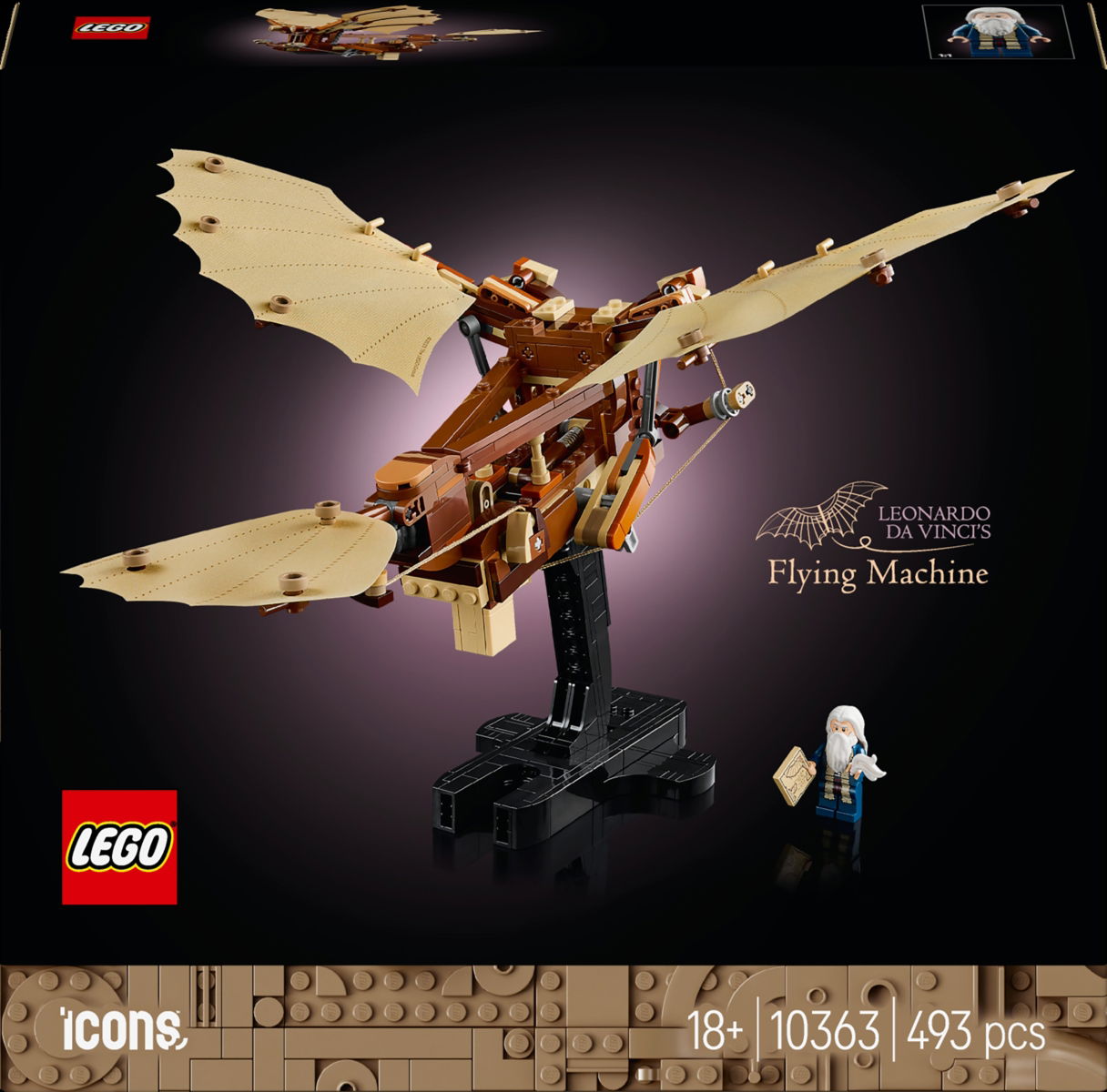 Konstruktorius LEGO Icons Leonardo da Vinci's Flying Machine