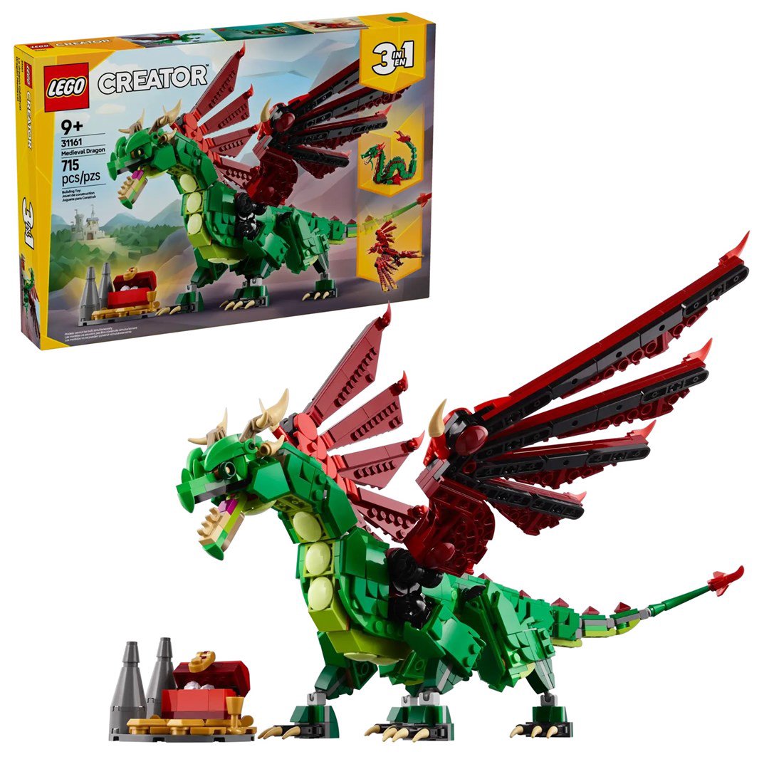 LEGO CREATOR 3 IŠ 1 31161 Viduramžių drakonas