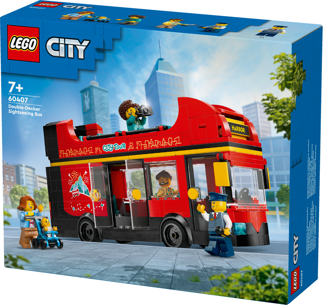 Konstruktorius LEGO City Raudonas dviaukštis apžvalgos autobusas 60407