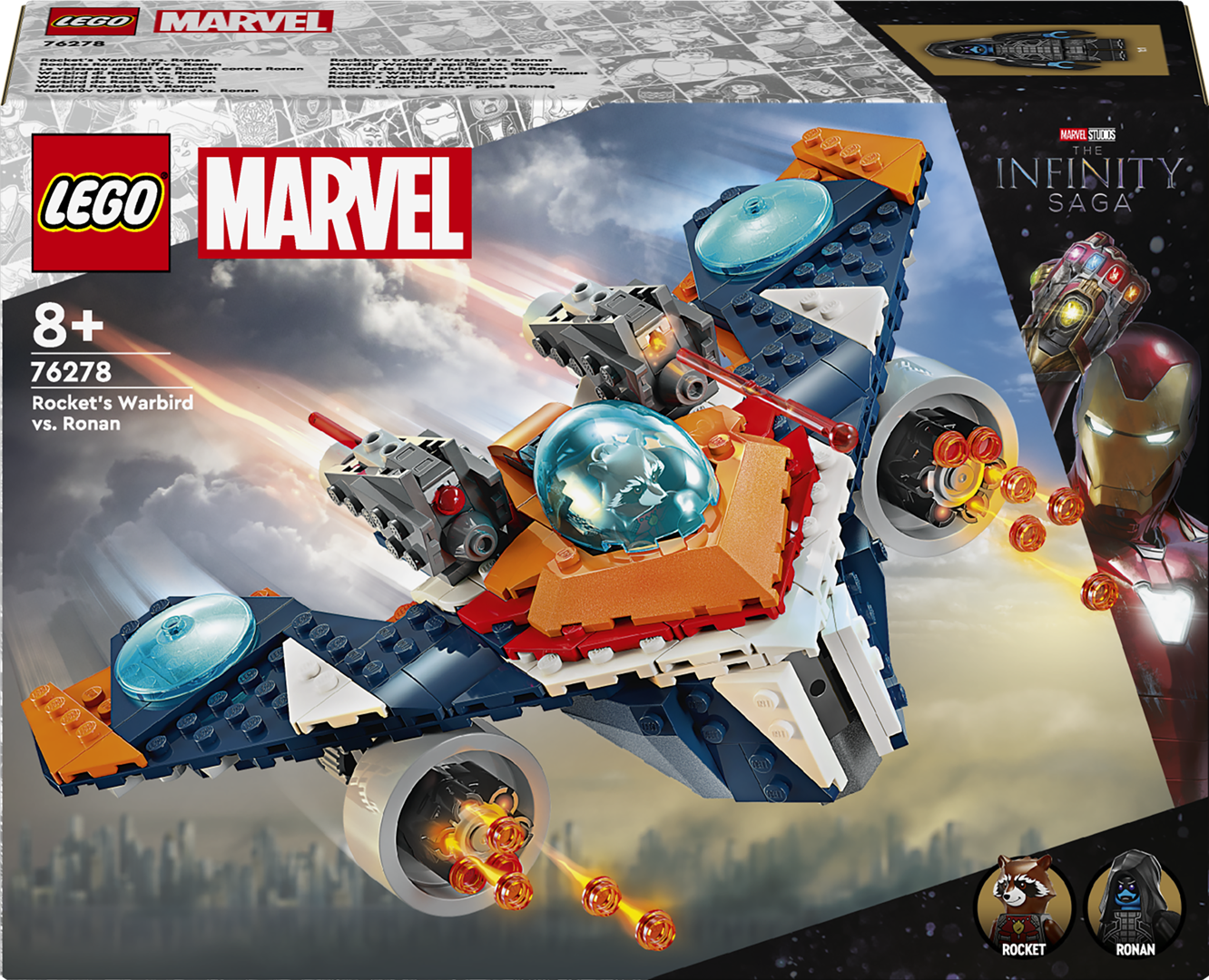Konstruktorius LEGO Marvel Rocket „Karo paukštis“ prieš Ronaną 76278