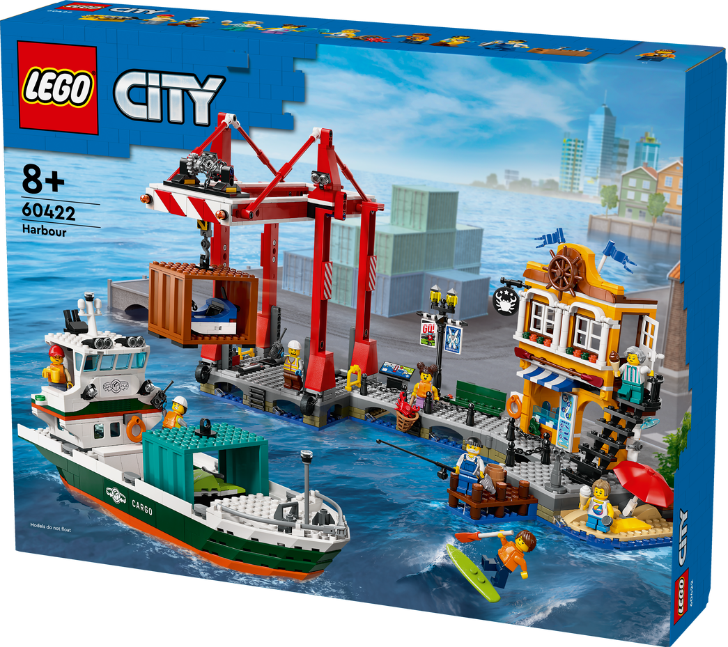 Konstruktorius LEGO City Pajūrio uostas su krovininiu laivu 60422