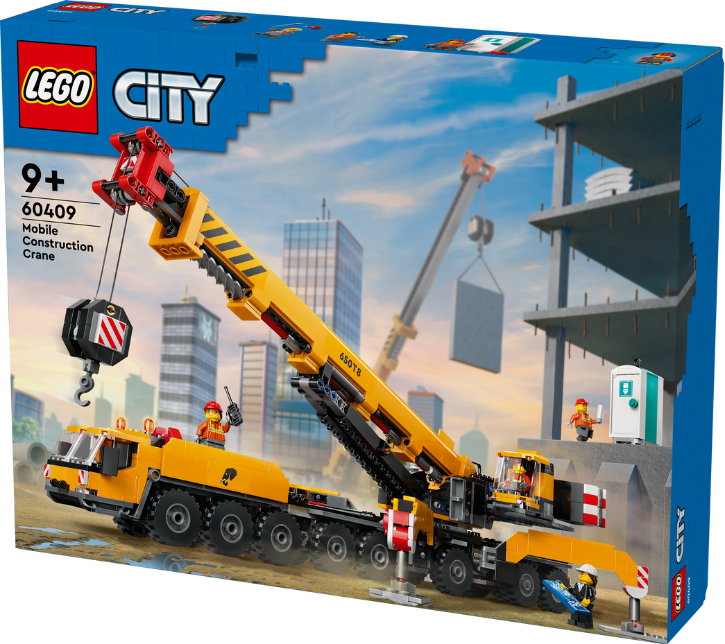 Konstruktorius LEGO City Geltonas mobilus statybų kranas 60409