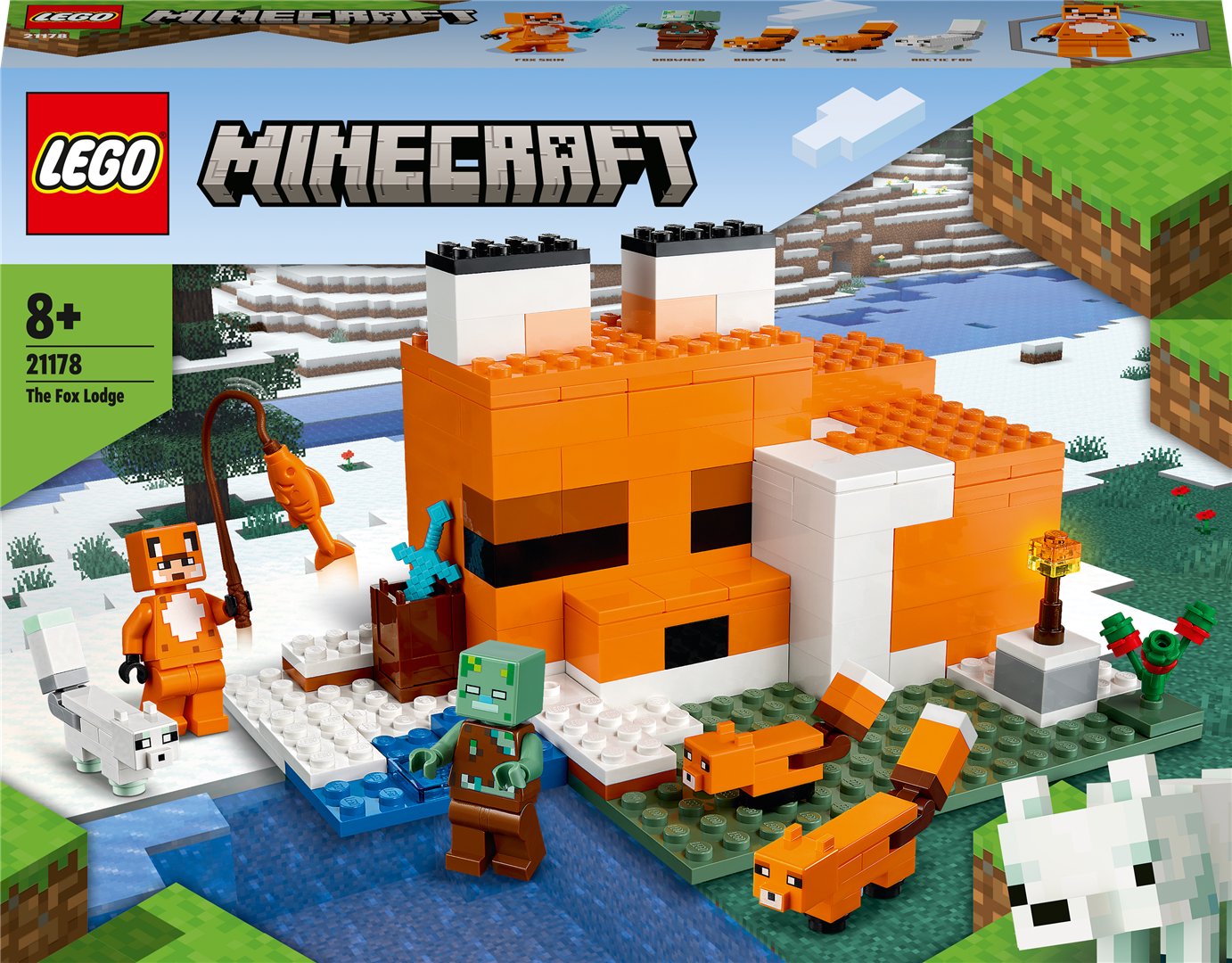 Konstruktorius LEGO Minecraft Lapių buveinė 21178