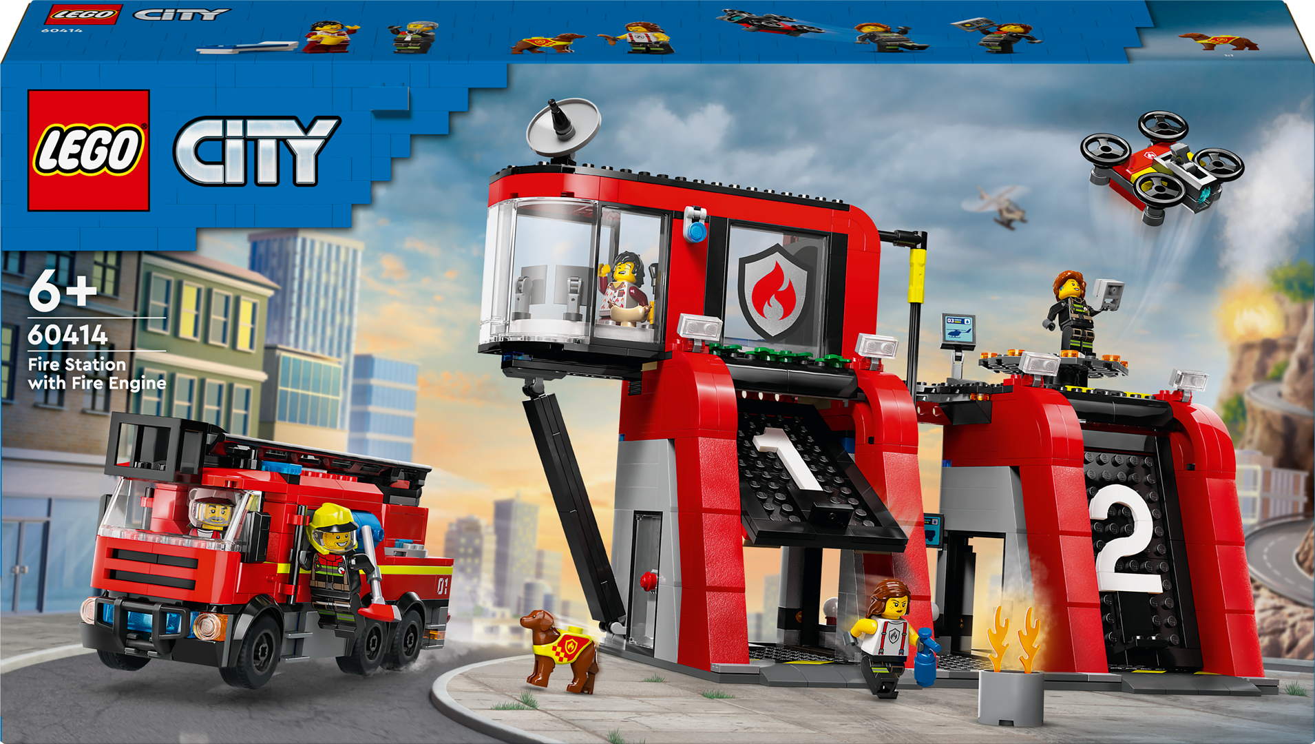 Konstruktorius LEGO City Gaisrinė su ugniagesių sunkvežimiu 60414