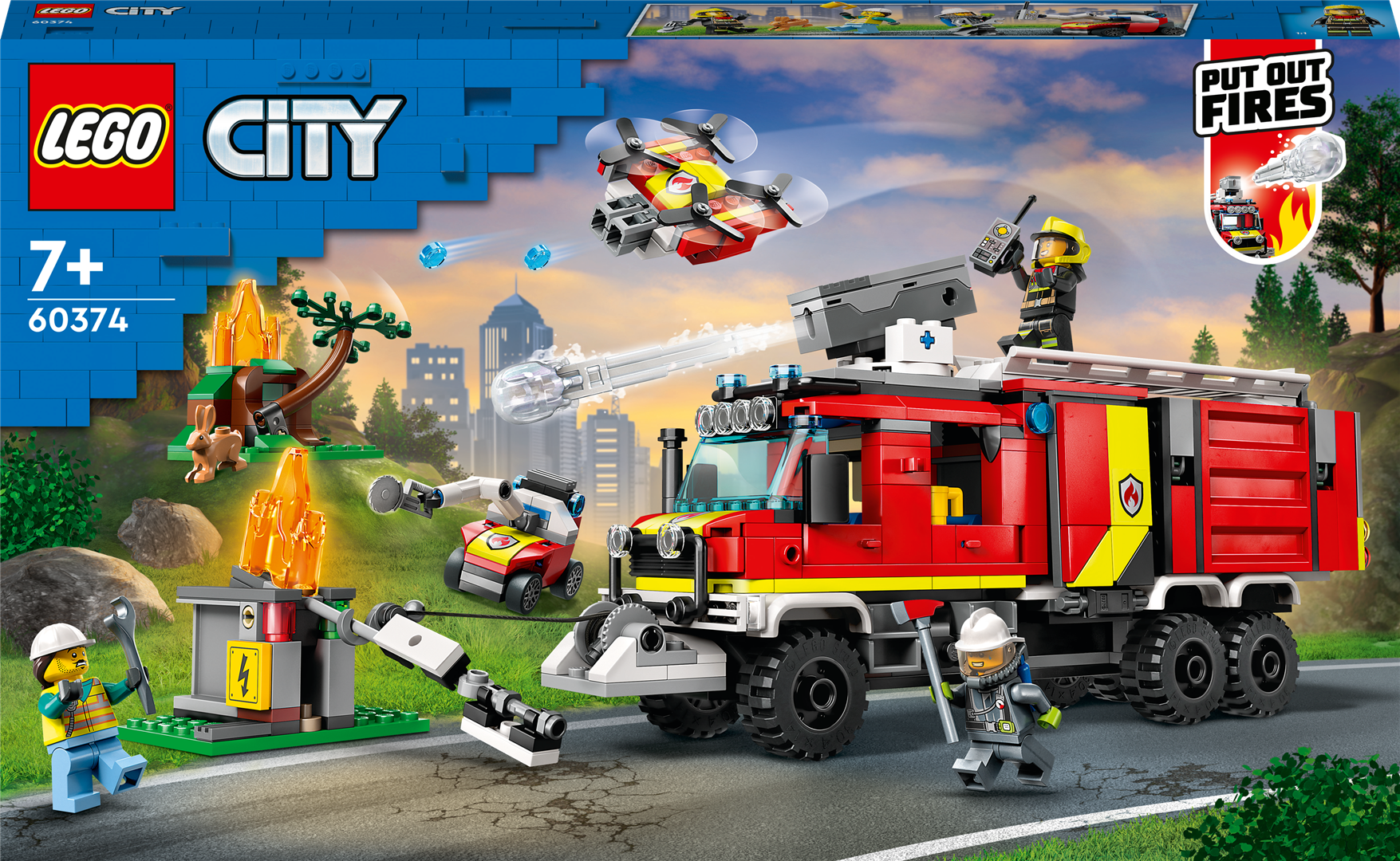 Konstruktorius LEGO City Ugniagesių vadavietės sunkvežimis 60374