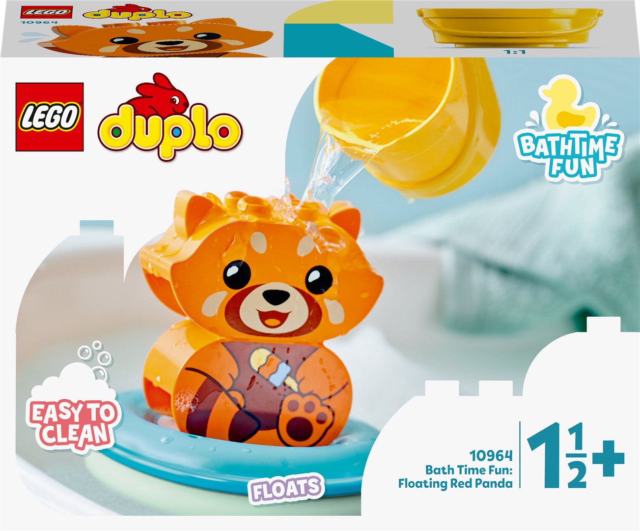 Konstruktorius LEGO DUPLO Mano pirmosios maudynių pramogos: plūduriuojanti raudonoji panda 10964