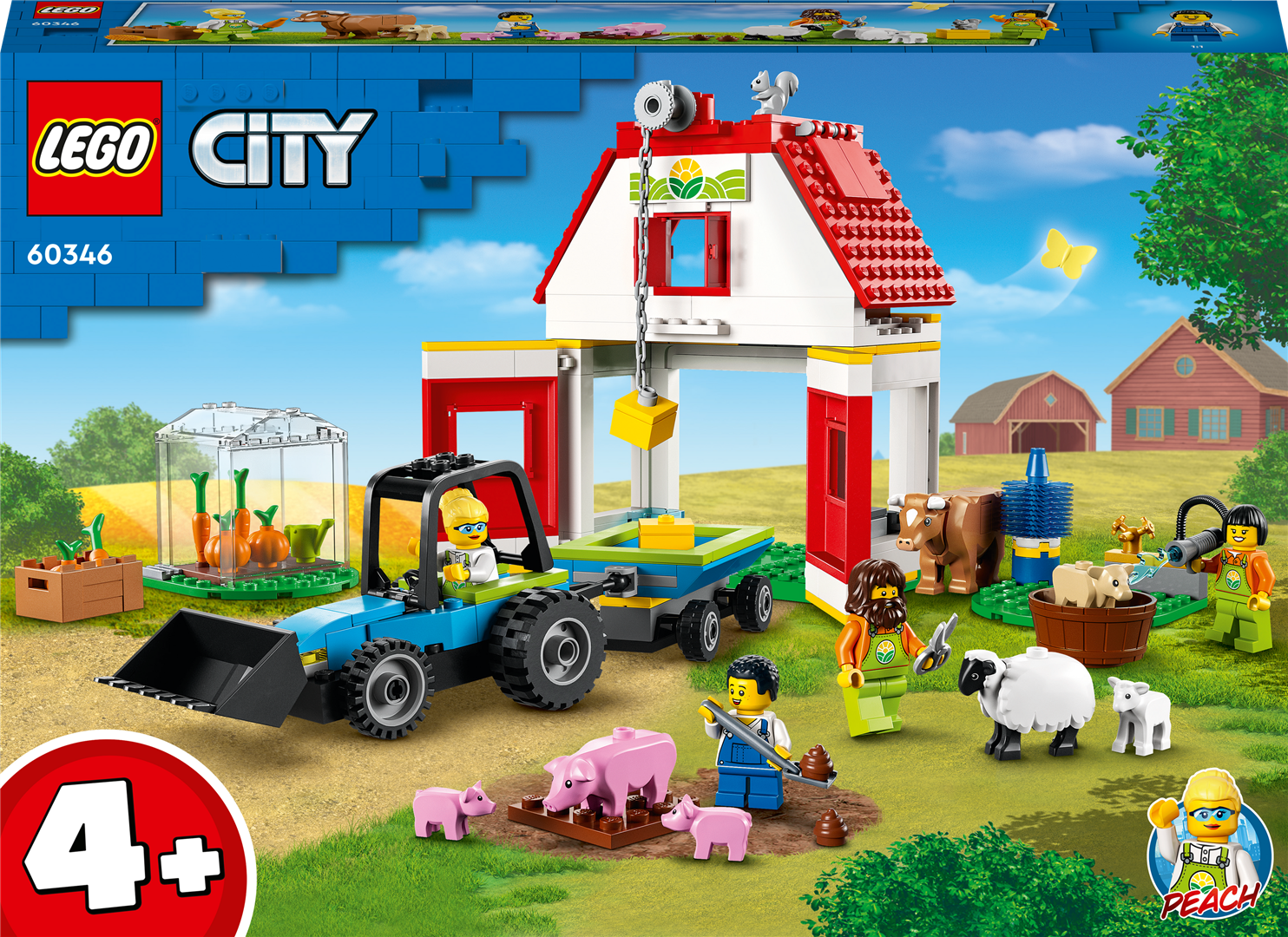 Konstruktorius LEGO City Farm Tvartas ir ūkio gyvūnai 60346