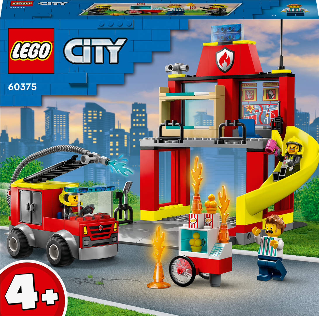 Konstruktorius LEGO City Gaisrinė ir ugniagesių sunkvežimis 60375