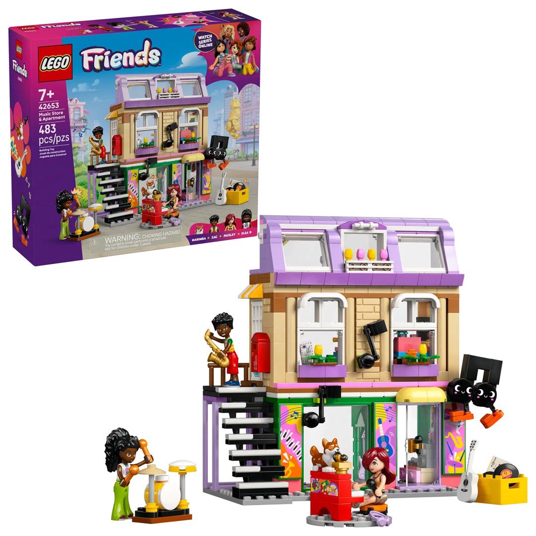 LEGO FRIENDS 42653 Muzikos parduotuvė ir apartamentai