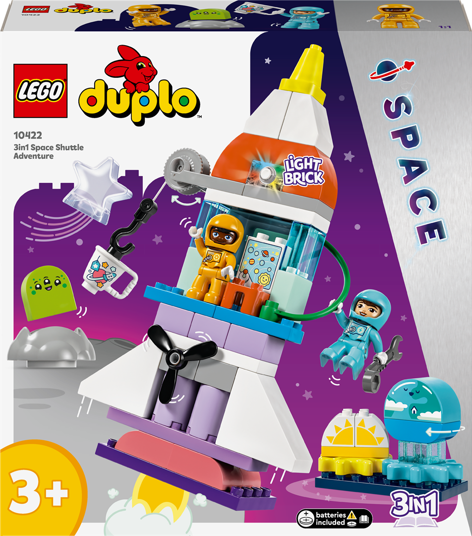 Konstruktorius LEGO DUPLO Town Kosminio erdvėlaivio nuotykiai „trys viename“ 10422