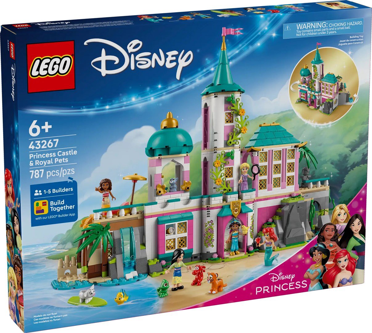LEGO DISNEY 43267 Princų pilis ir karališkieji augintiniai