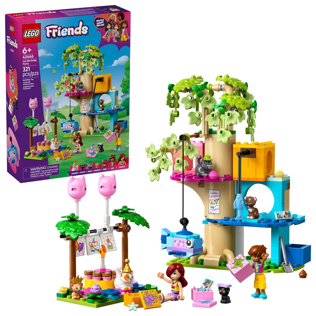 LEGO FRIENDS 42666 Katės gimtadienio šventė ir medžio namelis