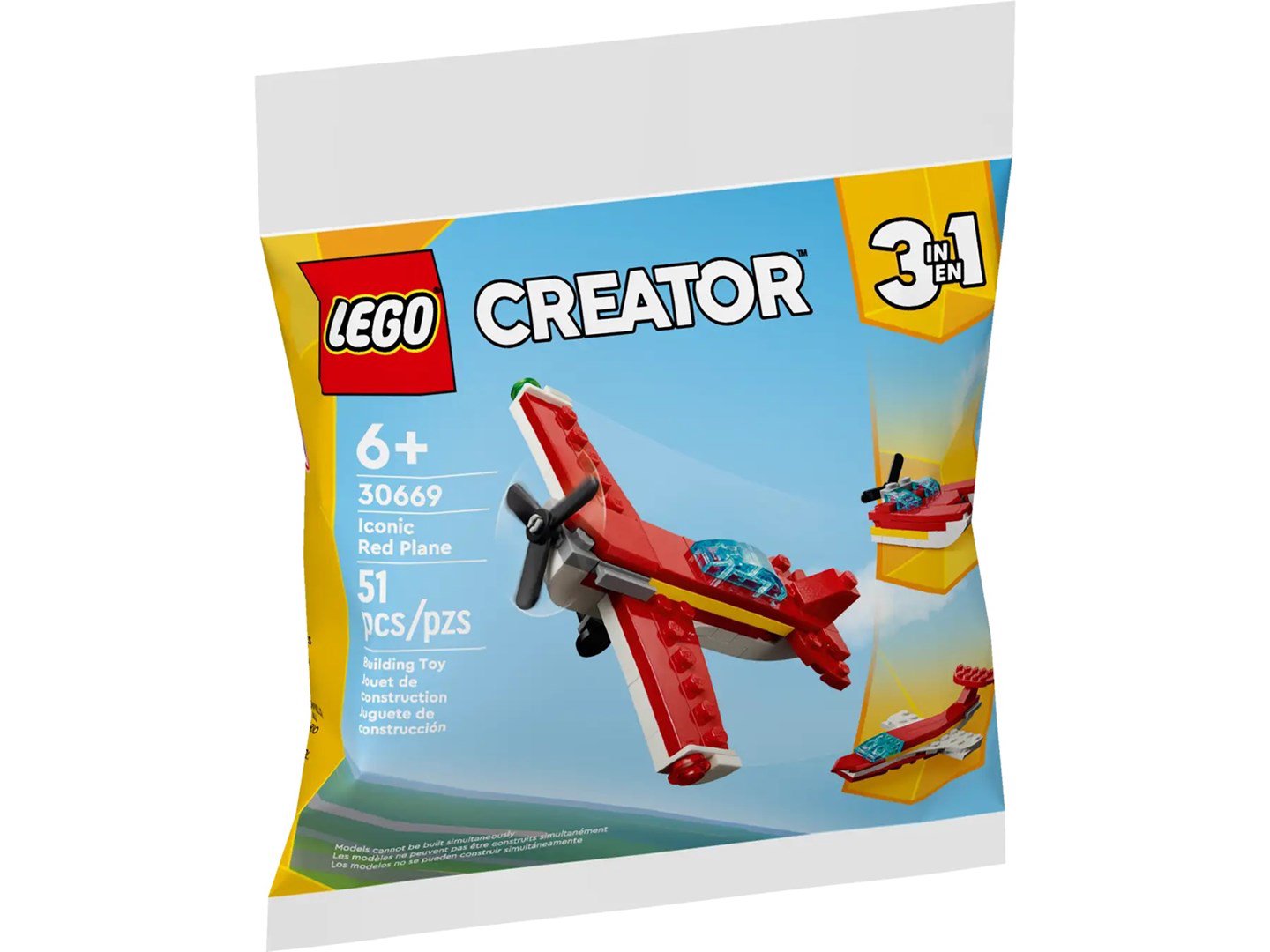 LEGO CREATOR 3 IŠ 1 30669 Ikoniškas raudonasis lėktuvas
