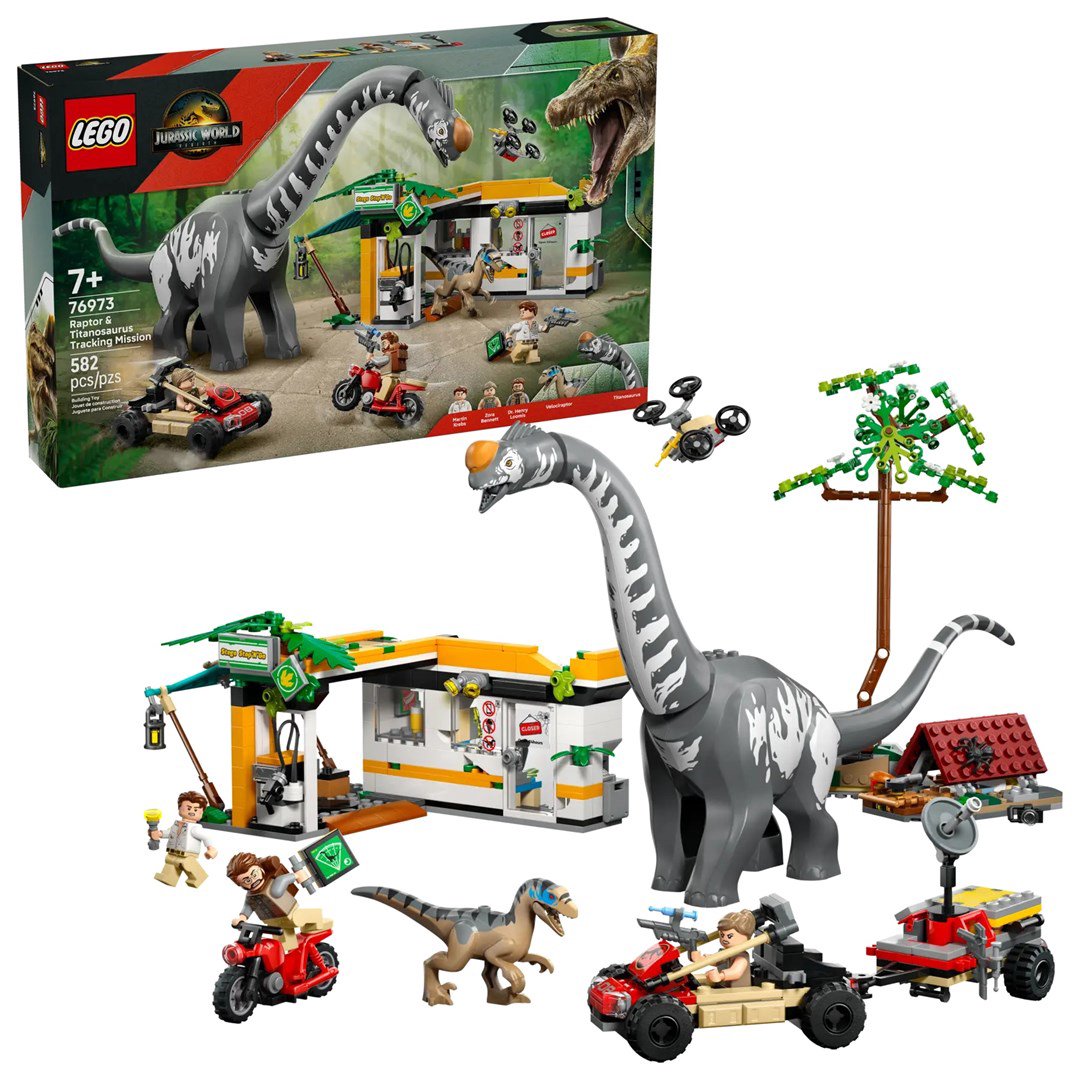 LEGO JURASSIC WORLD 76973 Raptorių ir titanozaurų sekimo misija