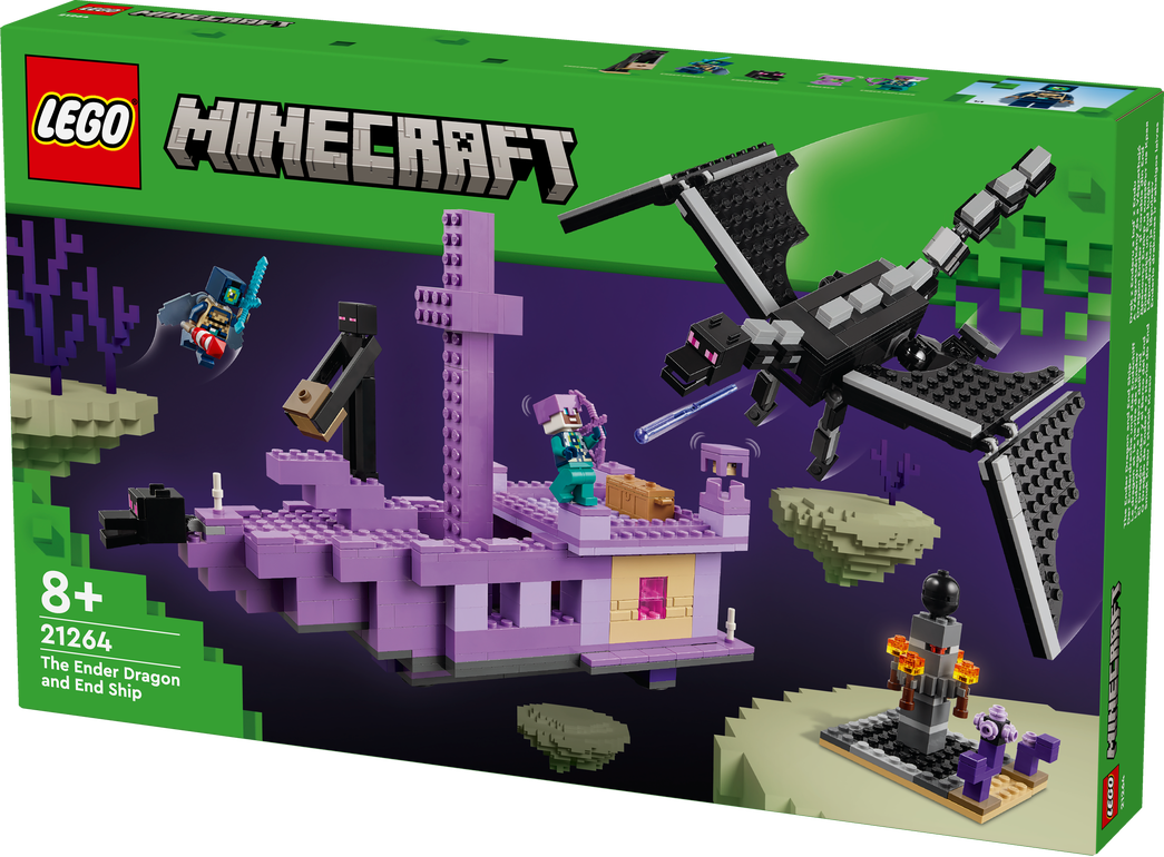 Konstruktorius LEGO Minecraft Enderio drakonas ir Pabaigos laivas 21264