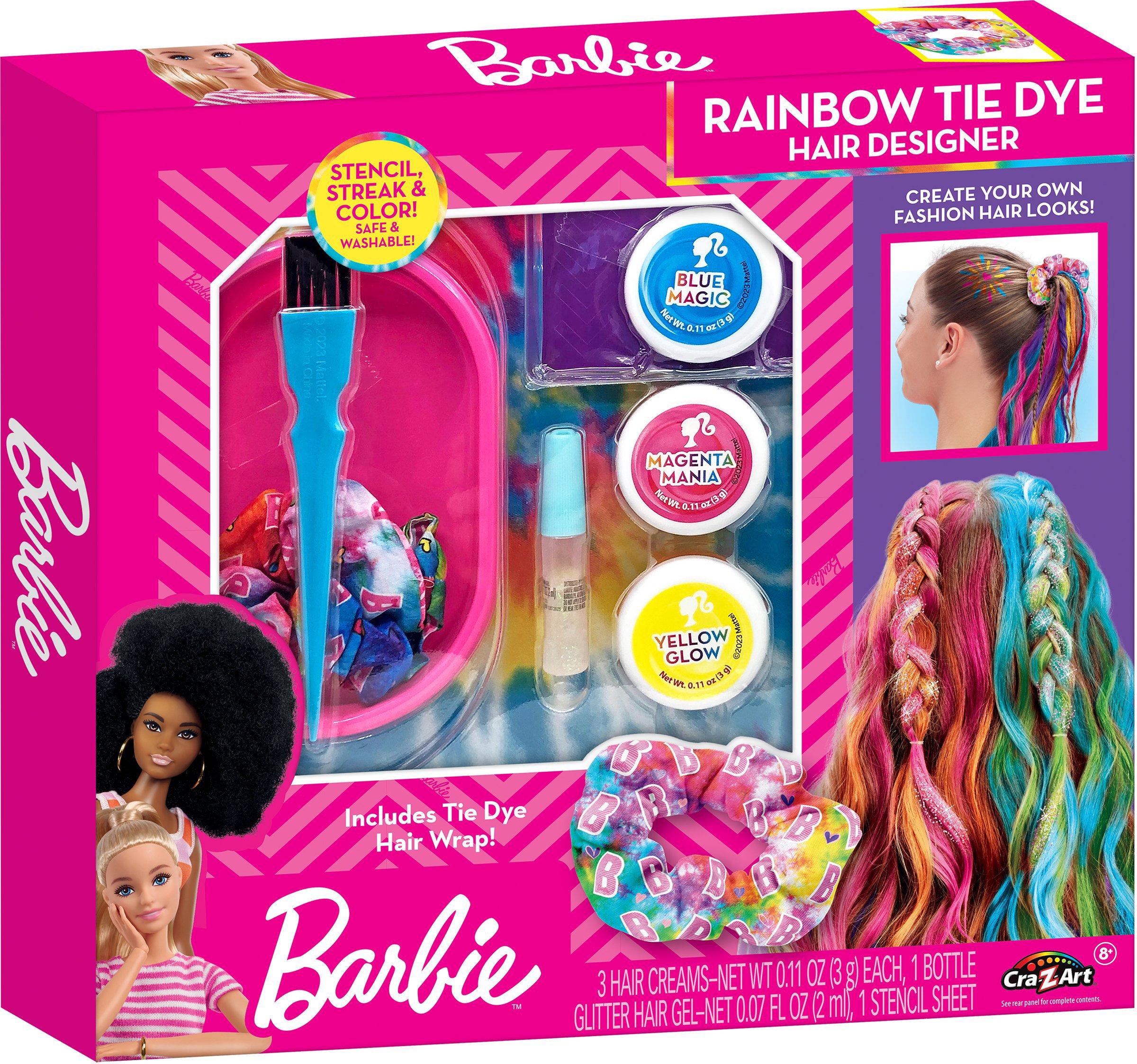 BARBIE Rinkinys „Rainbow Tie-Dye Hair Designer"