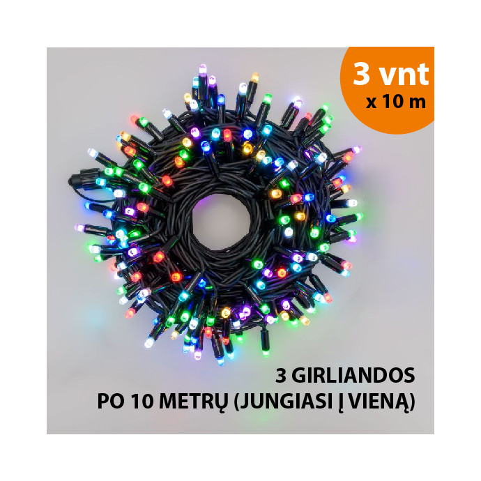 Lauko ir vidaus girlianda (LED lemputės) 30 m PROLED RGB