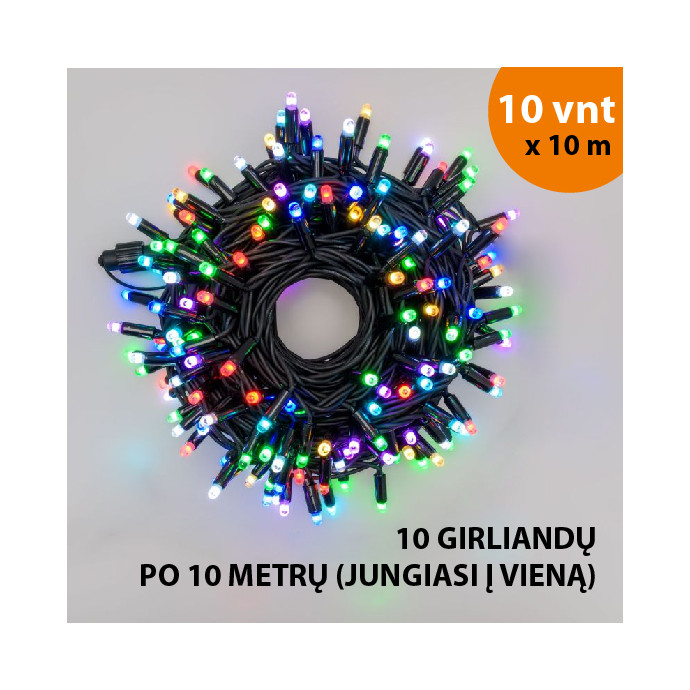 Lauko ir vidaus girlianda (LED lemputės) 100 m PROLED RGB