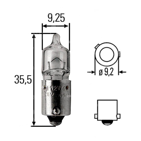 Lemputė 12V 6W BAX9s