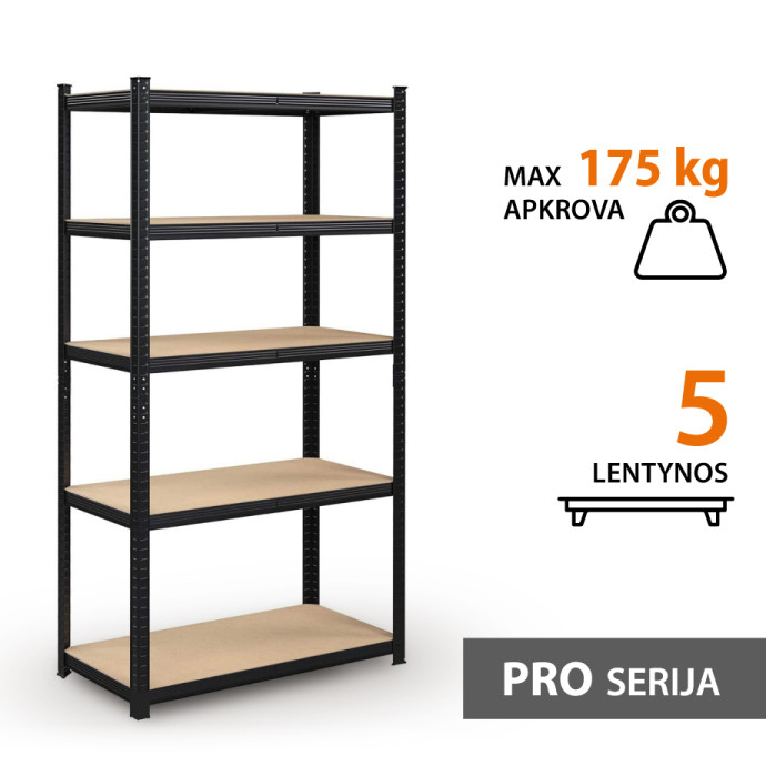 Surenkama lentyna 180x90x40 PRO Juoda