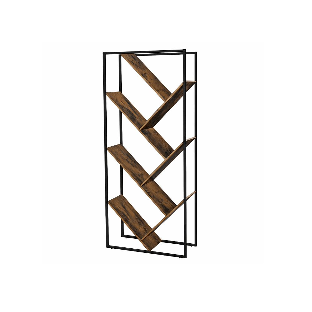 Moderni Pastatoma knygų lentyna su metaliniu rėmu | 33,6 x 77,5 x 178,5 cm