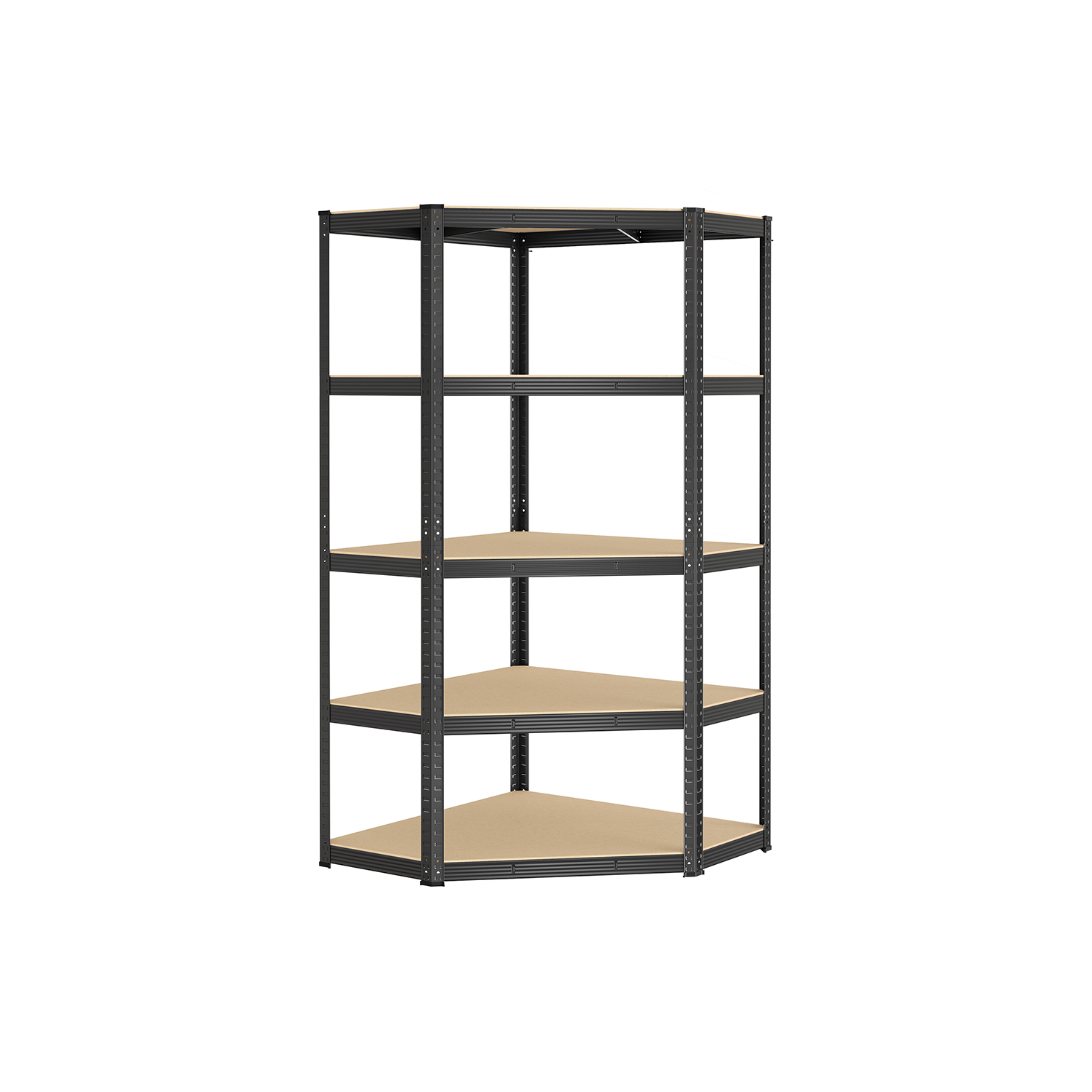 Kampinė lentyna | Apkrova iki 875 kg | 90 x 90 x 180 cm | Juoda