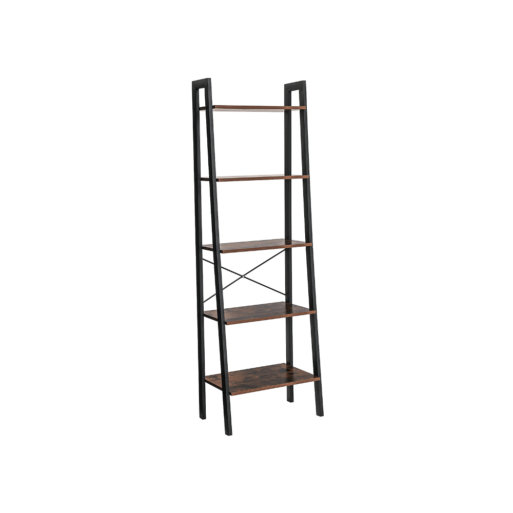 Pramoninio stiliaus 4 pakopų lentyna | 56 x 34 x 172 cm | Ruda