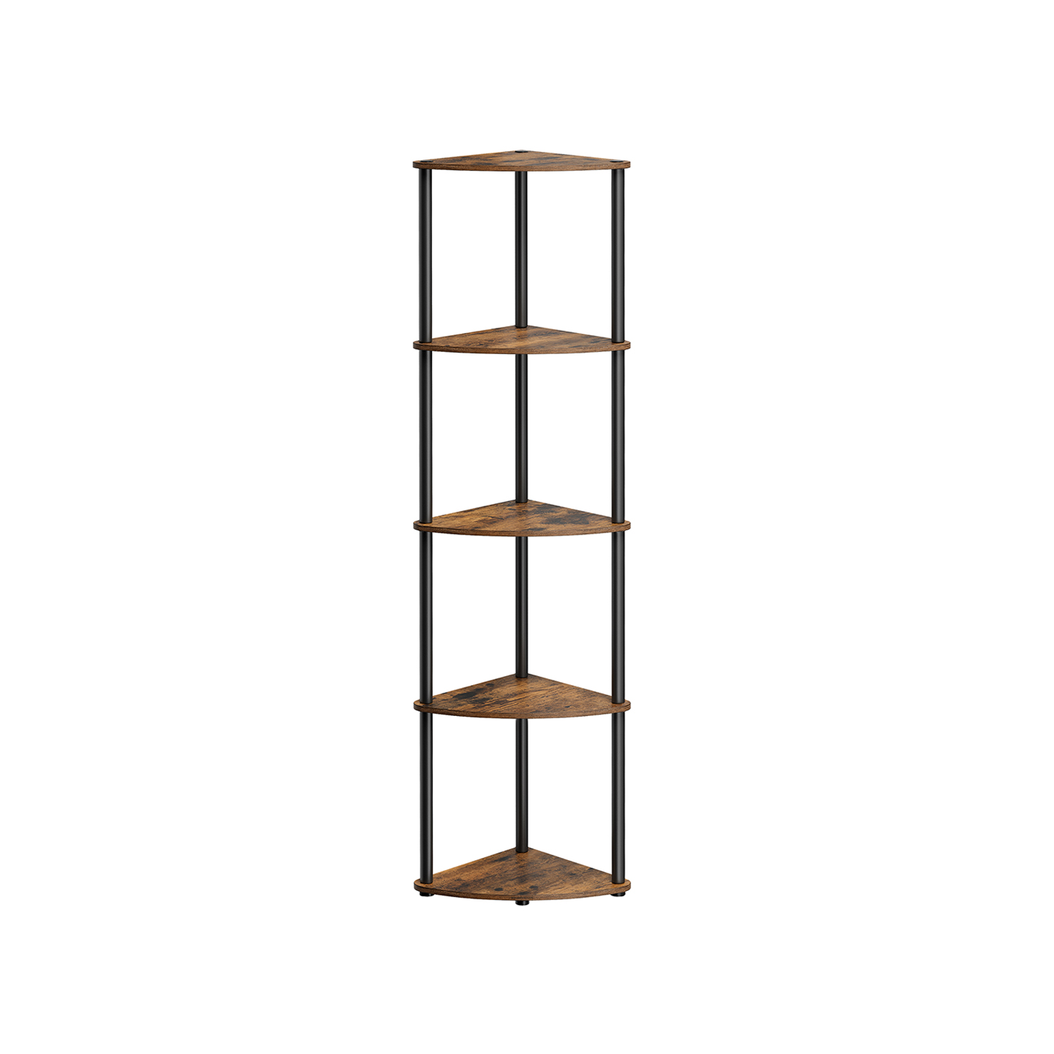 Kampinė pastatoma lentyna su 5 lygiais | 38,3 x 27 x 139 cm | Ruda