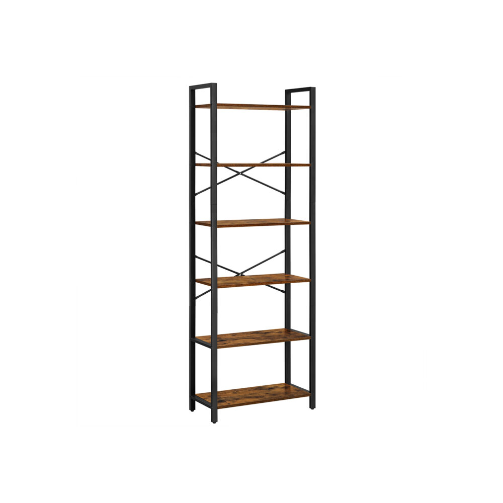 6 lygių pastatoma lentyna | 66 x 30 x 186 cm | Juoda