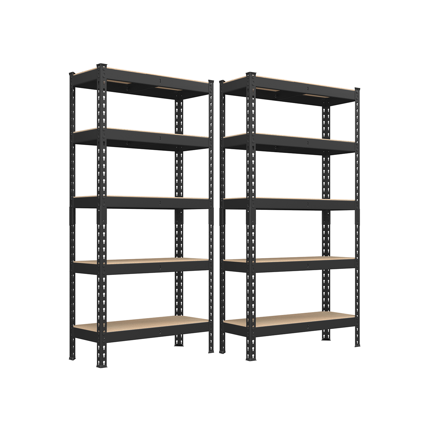 Sandėliavimo lentynų komplektas | Apkrova iki 1750kg | 30 x 75 x 150 cm | Juoda