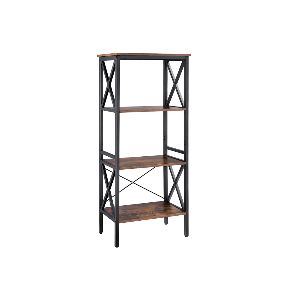 Industrinio stiliaus pastatoma lentyna | 32 x 56 x 131 cm | "Rustic" ruda