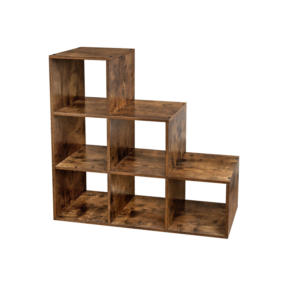 Pastatome lentyna su 6 kubeliais | 97.5 x 29 x 100 cm | "Rustic" ruda