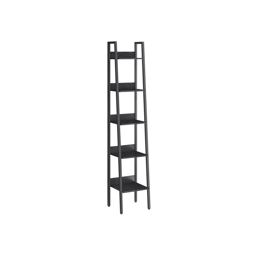 Siaura industrinio stiliaus lentyna | 40 x 30 x 170 cm | Juoda