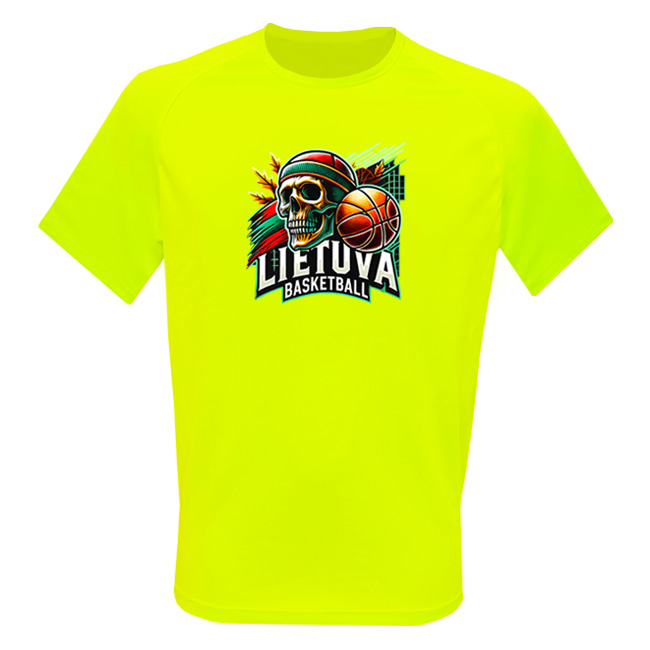 Vaikiški Sportiniai Marškinėliai Lietuva Basketball Skulls