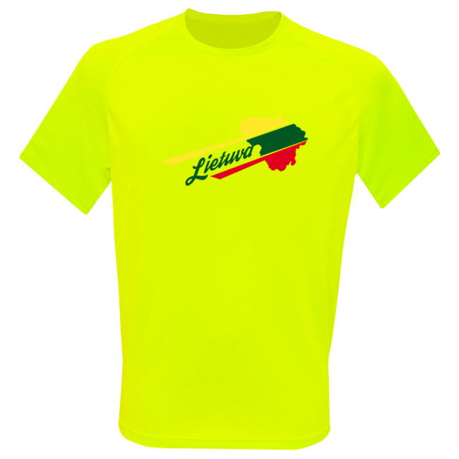 Sportiniai Marškinėliai Lietuva (Neon Yellow)