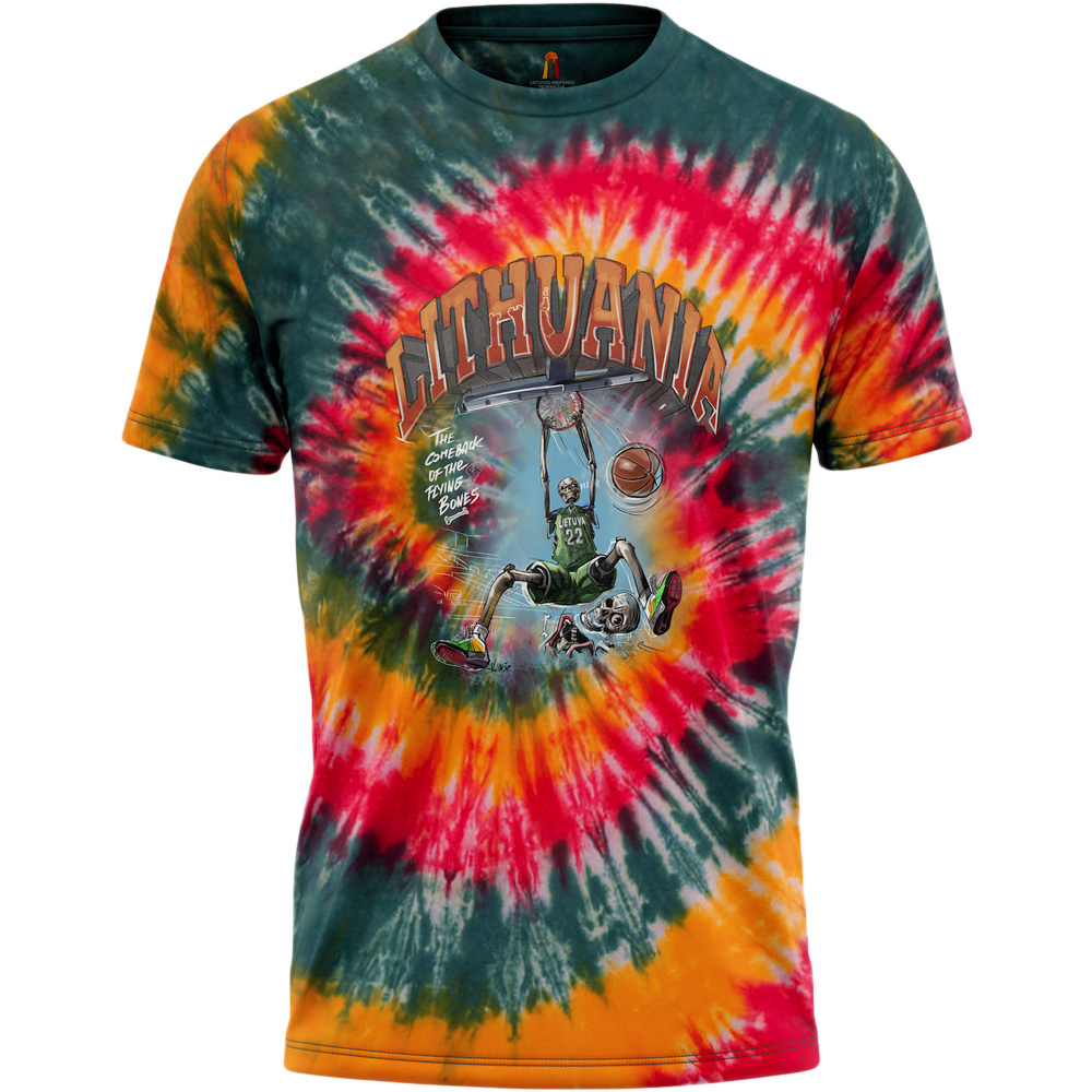 Lietuva Basketball Oficialūs Tie-Dye Marškinėliai