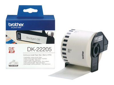 Originalios etiketės QL spausdintuvams Brother DK 22205 62 mm x 30.48 m