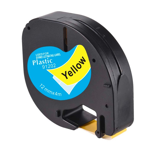 Su DYMO LetraTag suderinama juostelė LT 91202 12 mm geltona juostelė/ juodas tekstas