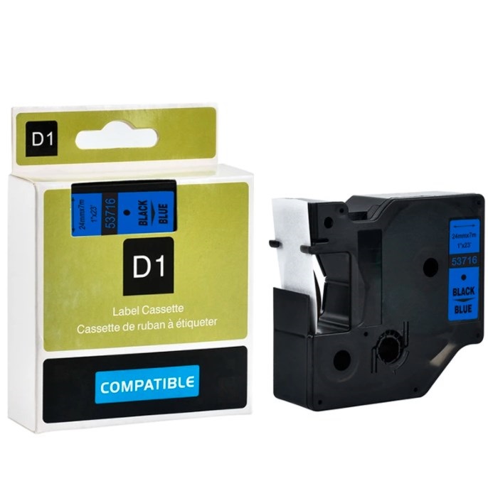 Su DYMO D1 suderinama juostelė CIDY 53716 24 mm mėlyna juostelė juodas tekstas