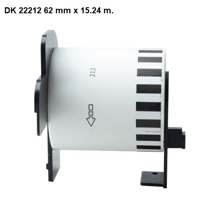 Su Brother suderinamos etiketės DK 22212 62 mm x 15.24 m.