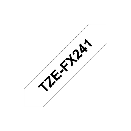 Brother | TZe-FX241 Flexible ID Laminated Tape | Black on White | TZe | 8 m | 1.8 cm|TZEFX241