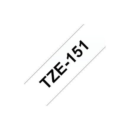 Brother | TZE-151 Laminated Tape | Black on Clear | TZe | 8 m | 2.4 cm|TZE151