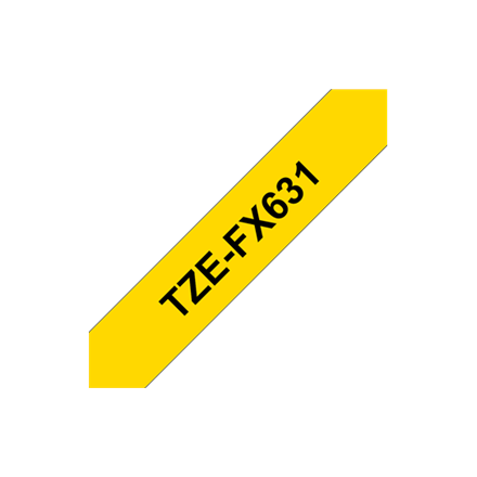 Brother | TZe-FX631 Flexible ID Laminated Tape | Black on Yellow | TZe | 8 m | 1.2 cm|TZEFX631